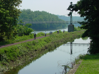 Bikers take to the trail along the Delaware Canal. Photo by DRBC.